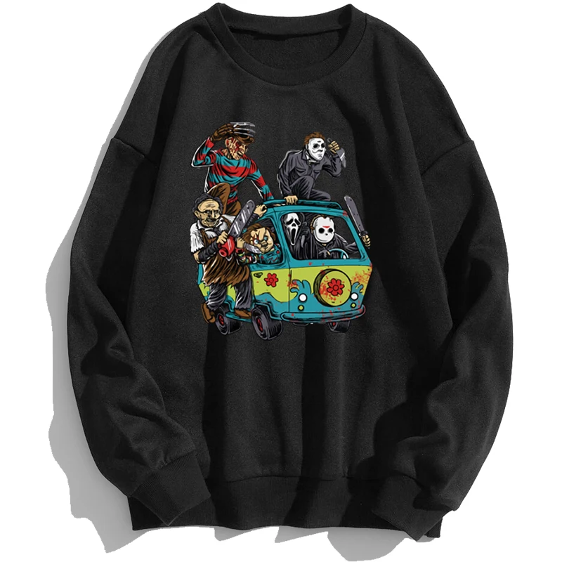 

Horror Friday Night Fever Sweatshirts Hoodie Hoodies Sweatshirt Korean Style Trapstar Crewneck Spring Autumn Pullover Men Jumper