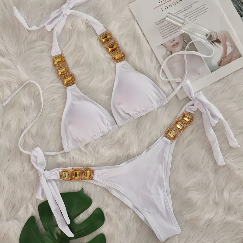 2025 Новый сексуальный купальник-бикини со стразами женские купальники женский