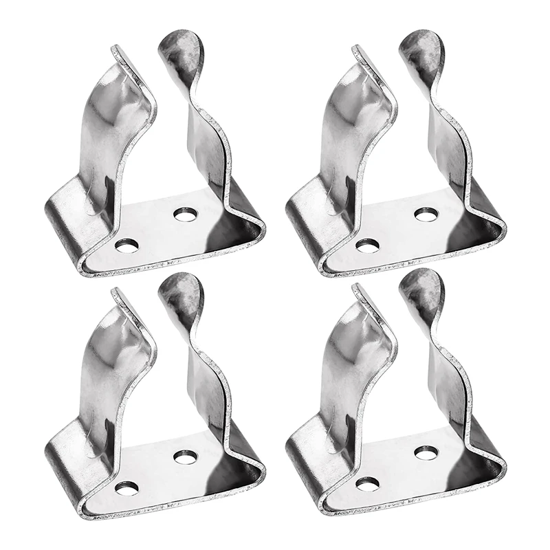 

4 Pieces Boat Hook Holder Stainless Steel Spring Clamp Boat Oar Holders Marine Spring Clip Silver Bracket Clip