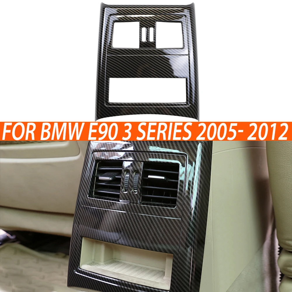 

Carbon Fiber ABS Car Rear Air Condition Air Vent Outlet Anti-kick Frame Cover Trim for bmw e90 3 Series 2005- 2012 accessories