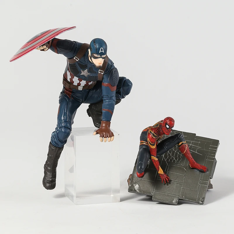 Marvel Капитан Америка Человек-паук Железный человек Марк МК 50 фигурка