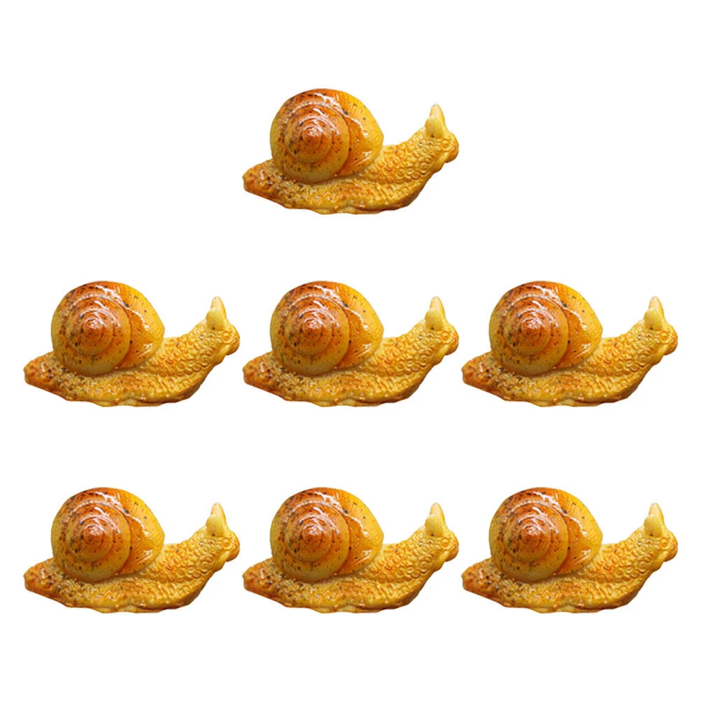 

7 Pcs House Decorations For Home Miniature Crafts Snails Micro Landscape Decors Resin Flowerpot Ornaments Garden Scene