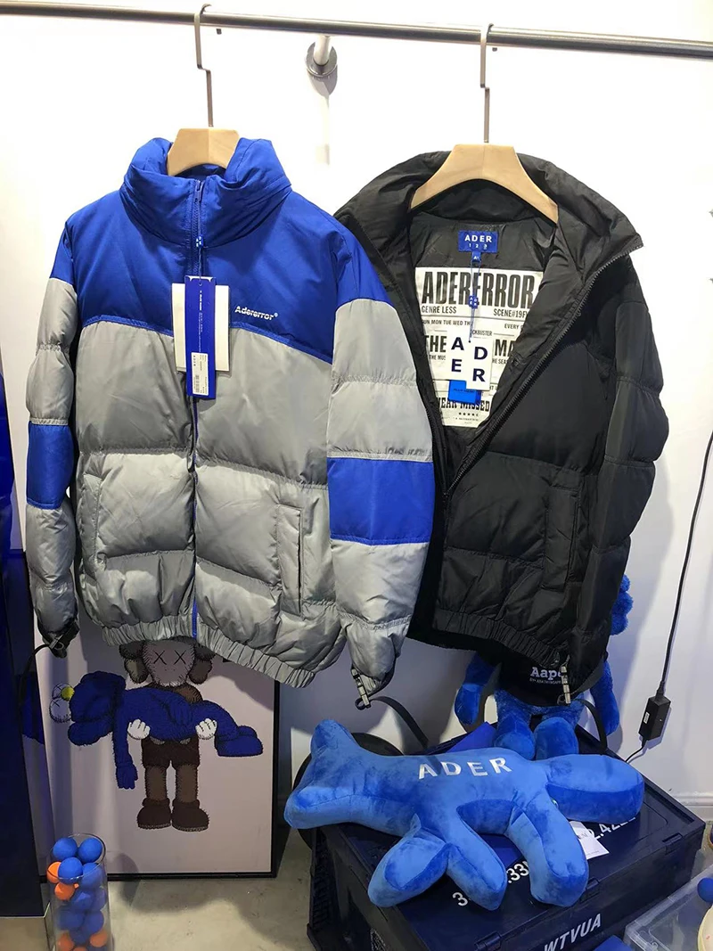 New Heavy 1225g Winter Trend Ader Error Color Matching Warm Down Jacket Fashion Ader Erro High Quality Men Women 1:1 Jacket