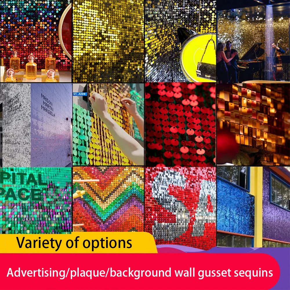 Декоративный фон с блестками на стену оптом 5000 шт. круглые квадратные осколки для