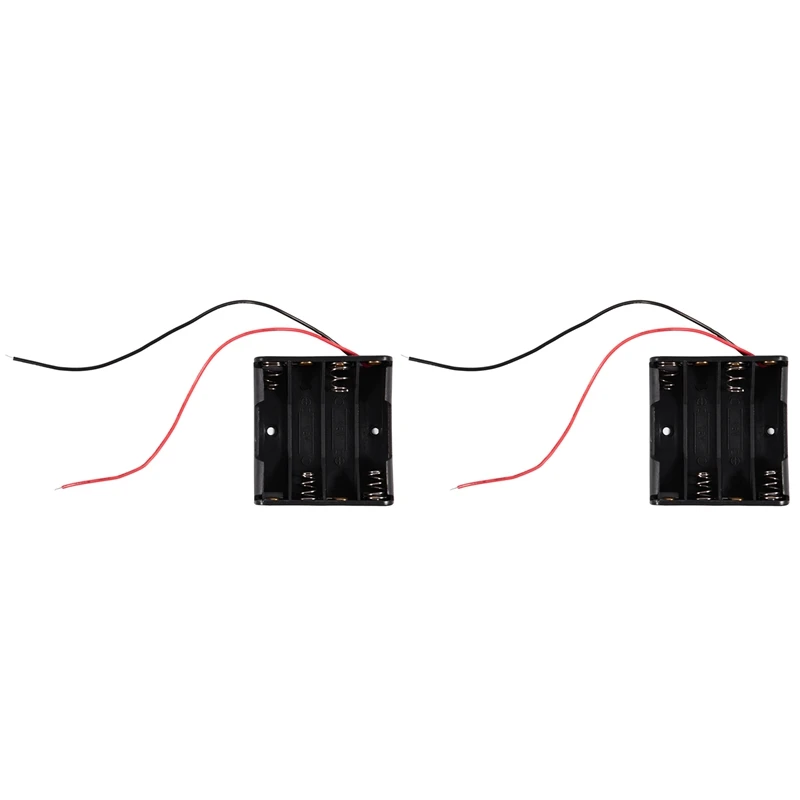 

2X Black 4 X 1.5V AAA Battery Batteries Holder Case W Wire Leads