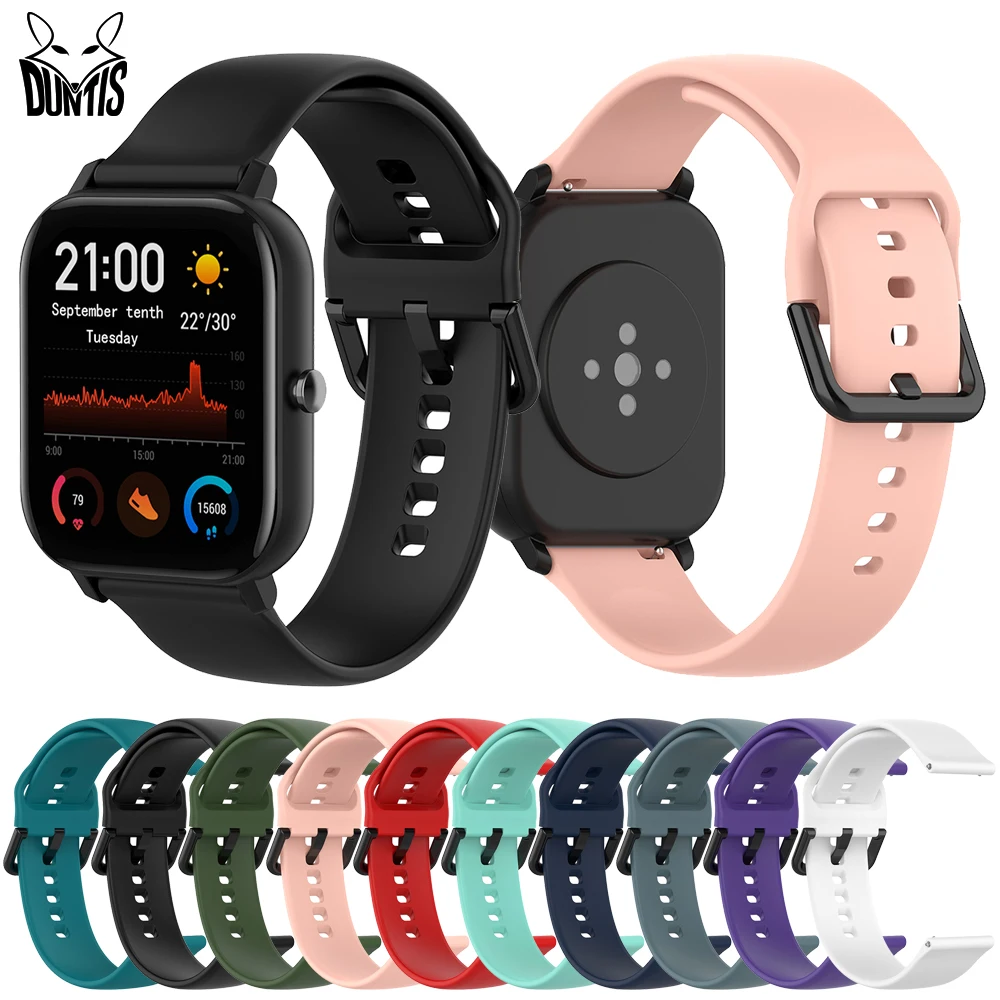 

20mm Silicone Watch Strap for Amazfit Gts 4 Mni/3/2/gts 2 Mini/gtr/2e/pro Smartwatch Wristband Bracelet Amazfit Bip/u/3/pro