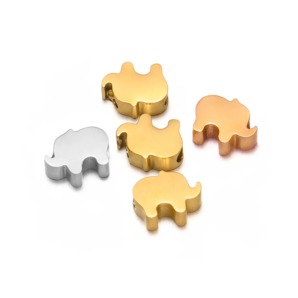 

Semitree 5pcs 8mm Stainless Steel Cute Elephant Charms for DIY Jewelry Making Necklace Findings Bracelet Beads Accessories