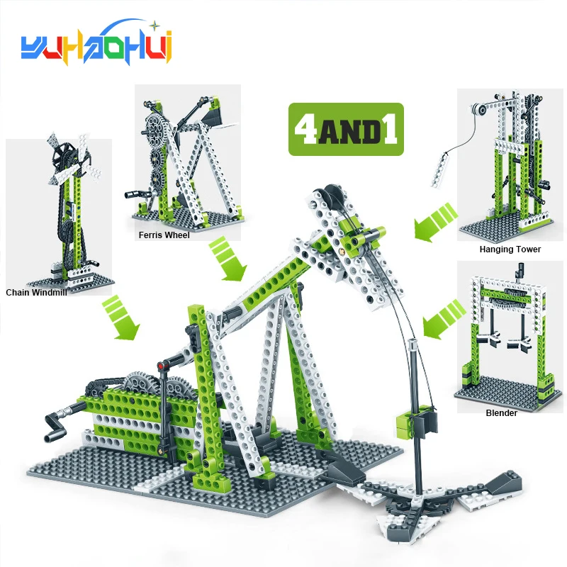 

DIY Gear Technology Building Blocks Bricks Ferris Wheel Carousel Children'S Educational Creative Mechanical Assembly Toys