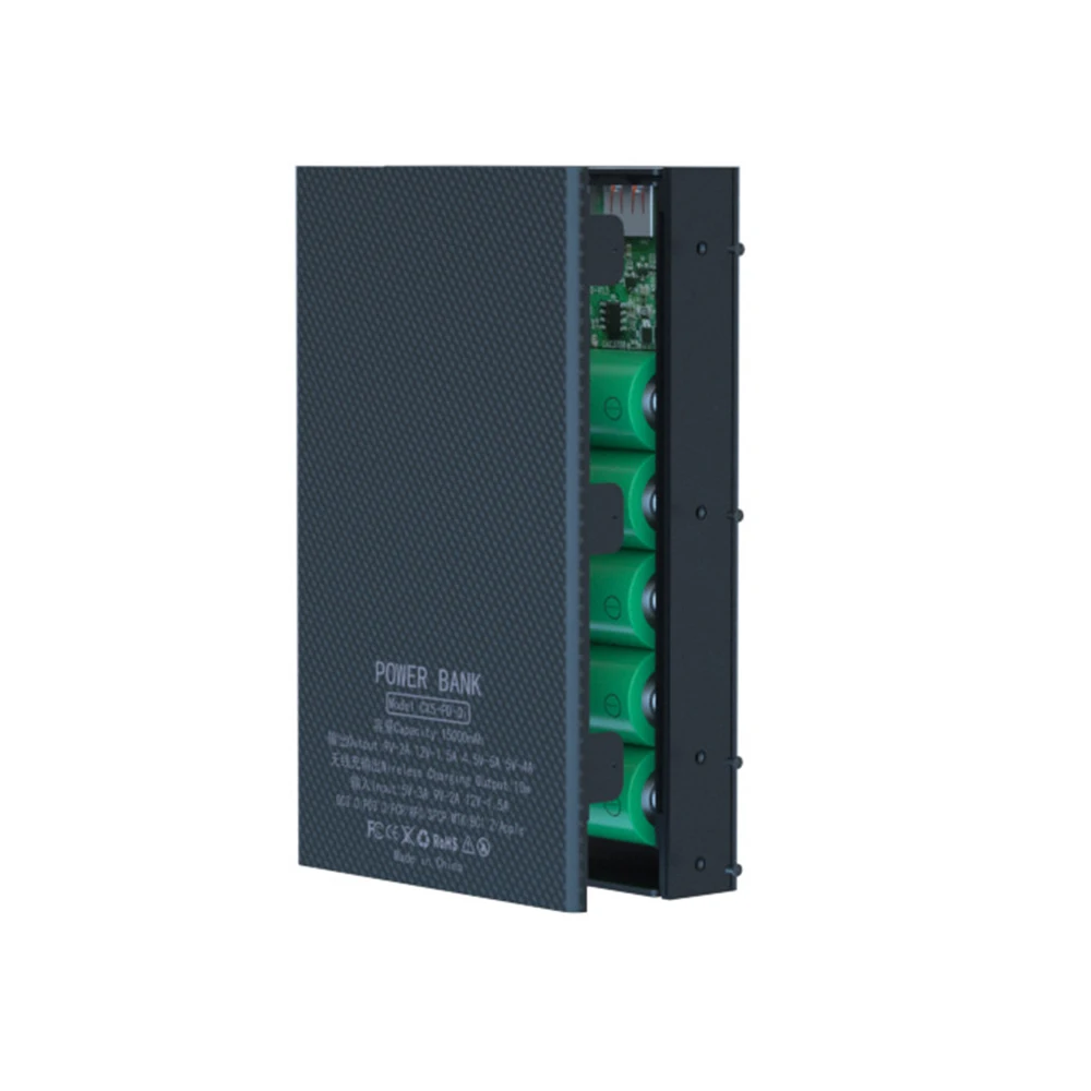 

New Battery Case Detachable LCD Display 5x18650 Power Bank Shell Storage without Battery Support Quick & Wireless Charger