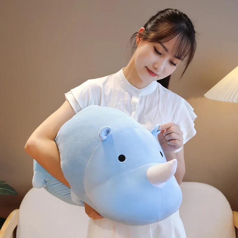 

40/50cm Plush Soft Rhinoceros Toys Lifelike Stuffed Animal Pillow Zoo Dolls Baby Cushion Kids Appease Toy Girl Birthday Gift