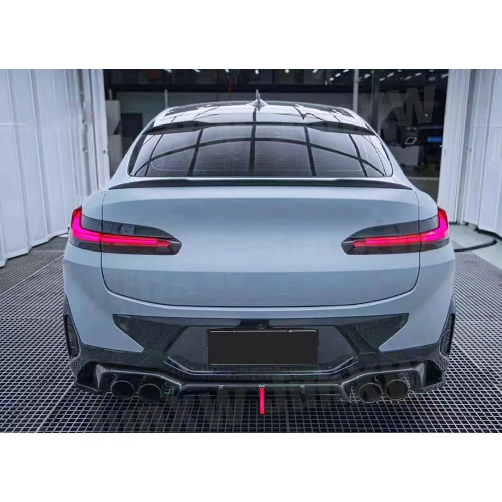 Задний диффузор из углеродного волокна с разветвителями для BMW X4M F98 2022 + FRP задний