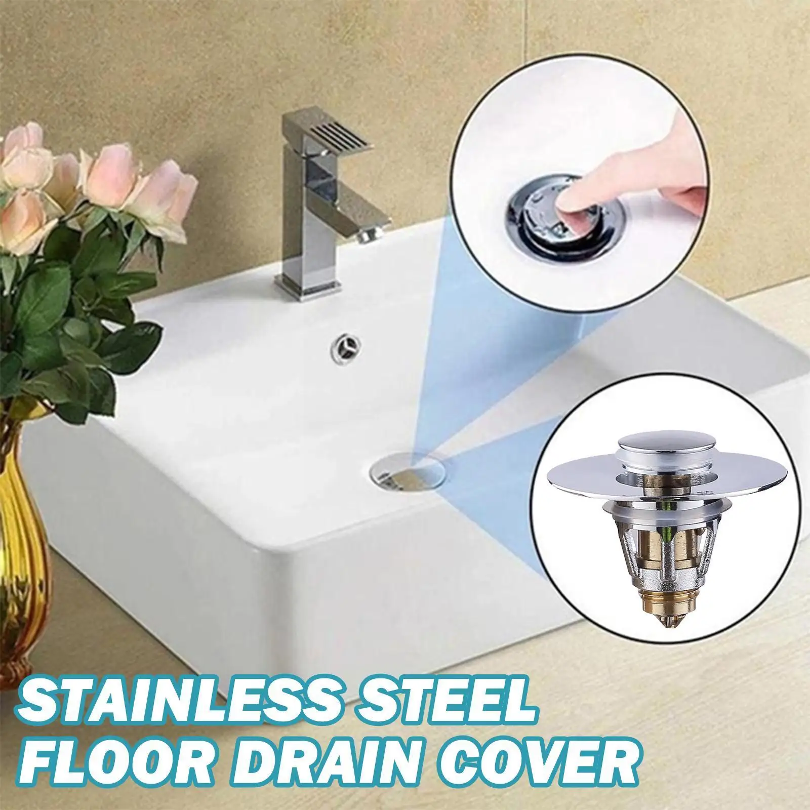 

Universal Basin Up Bounce Core Basin Drain Filter Hair Stopper Catcher Strainer Bathroom Tool Bathtub Sink Steel R2B0