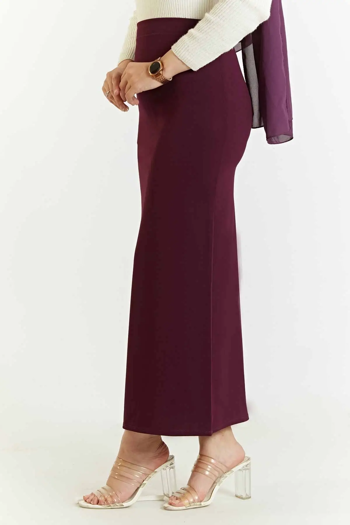 

Women's Plum Pencil Skirt Women Muslim Clothing Skirt