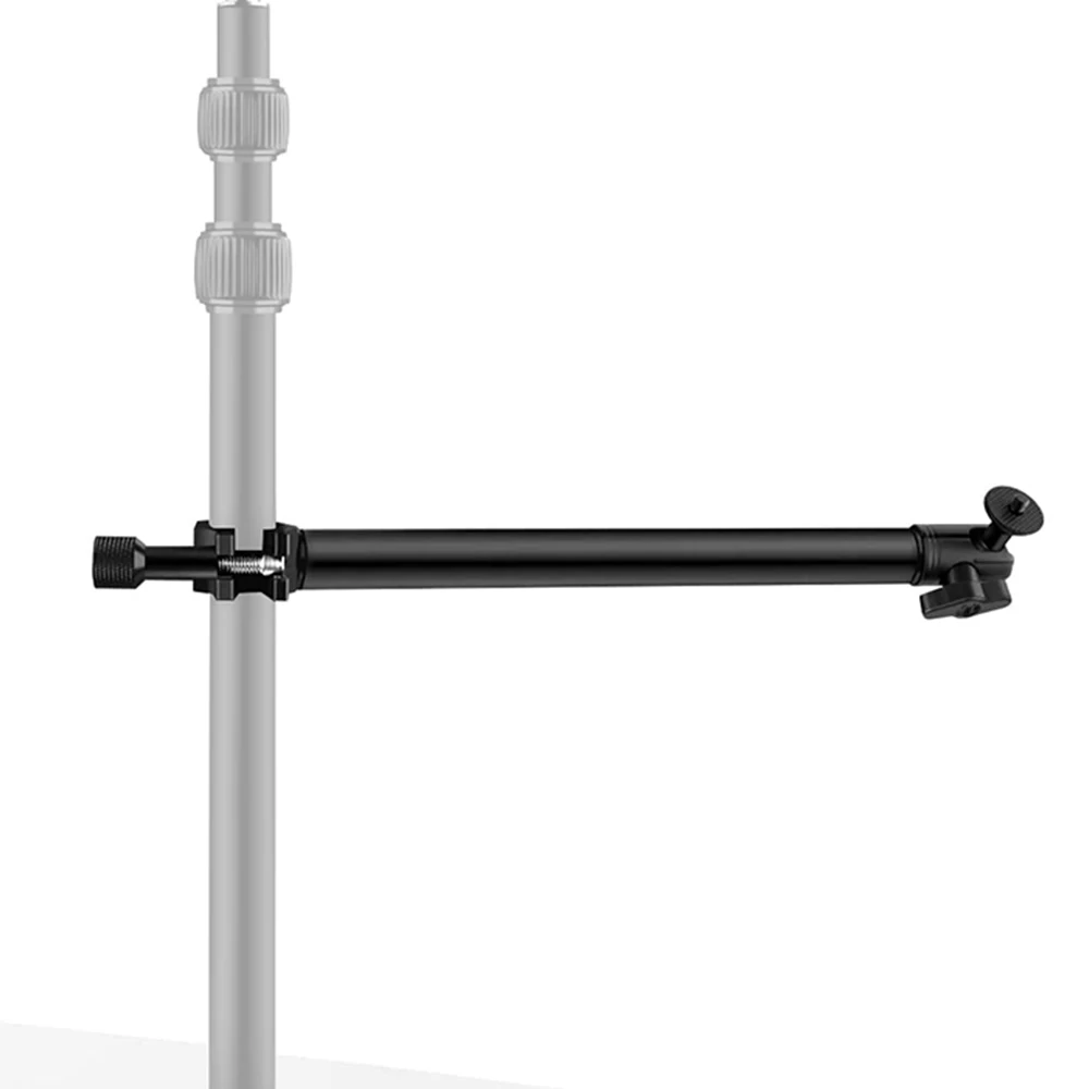 Desk Stand Auxiliary Holding Arm Extension Boom Arm with 360° Ballhead for Camera Phone Light Mic Webcam Overhead Rod Pole Clamp