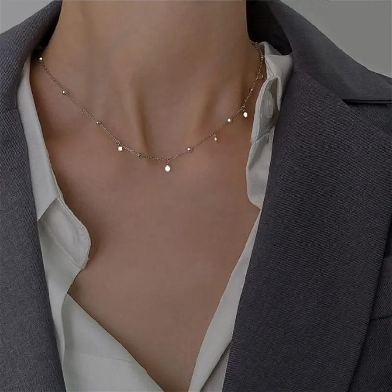 

Necklace Silver Fashion Rose Gold Clavicle Chain Chocker Pendant