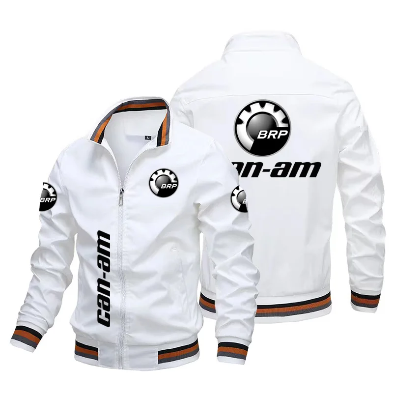 

Новинка 2023, мужские куртки Brp Can-am, куртка на молнии с принтом логотипа, бейсбольная куртка в стиле хип-хоп, Мужская ветрозащитная мотоциклетная куртка