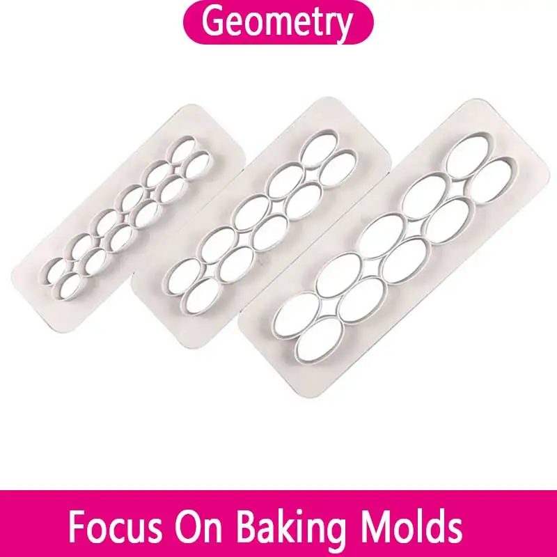 

3pcs DIY Plastic Sugar Sieve Mold Printing Stencil Hollow Wedding Party Cake Edge Decoration Template Bread Kitchen Baking Tools