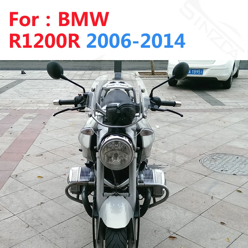 Windscreen For BMW R1200R R1200 1200 R 2006-2014 Motorcycle Windshield Wind Deflectors 2007 2008 2009 2010 2011 2012 2013 Gray