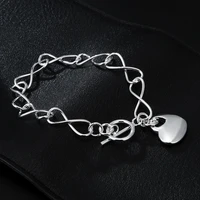 womens heart bracelets 925 sterling silver fashion 8 chain charms bangles retro wedding party luxury jewelry gaabou jeweller