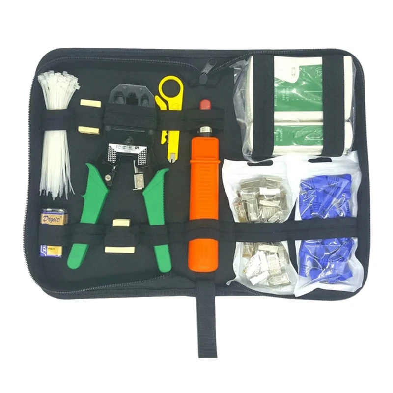 

Набор инструментов для тестирования сетевых кабелей 11 шт., инструменты для ремонта сети, обжимные клещи, портативный инструмент LAN RJ45 RJ11