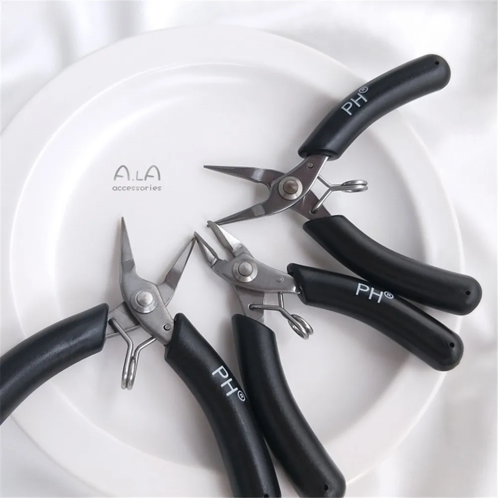 

Mini Jewelry pliers stainless steel fine toothless pointed nose pliers round mouth oblique shear DIY hand winding jewelry tool