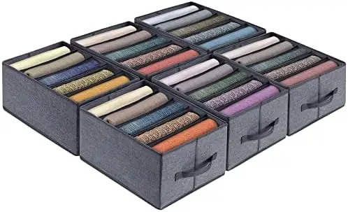 

6 Pcs Organizadores de Cajones de Tela Cajas Organizador Armario, Cajas de Almacenamiento Plegable Cajones para Almacenar Ropa,