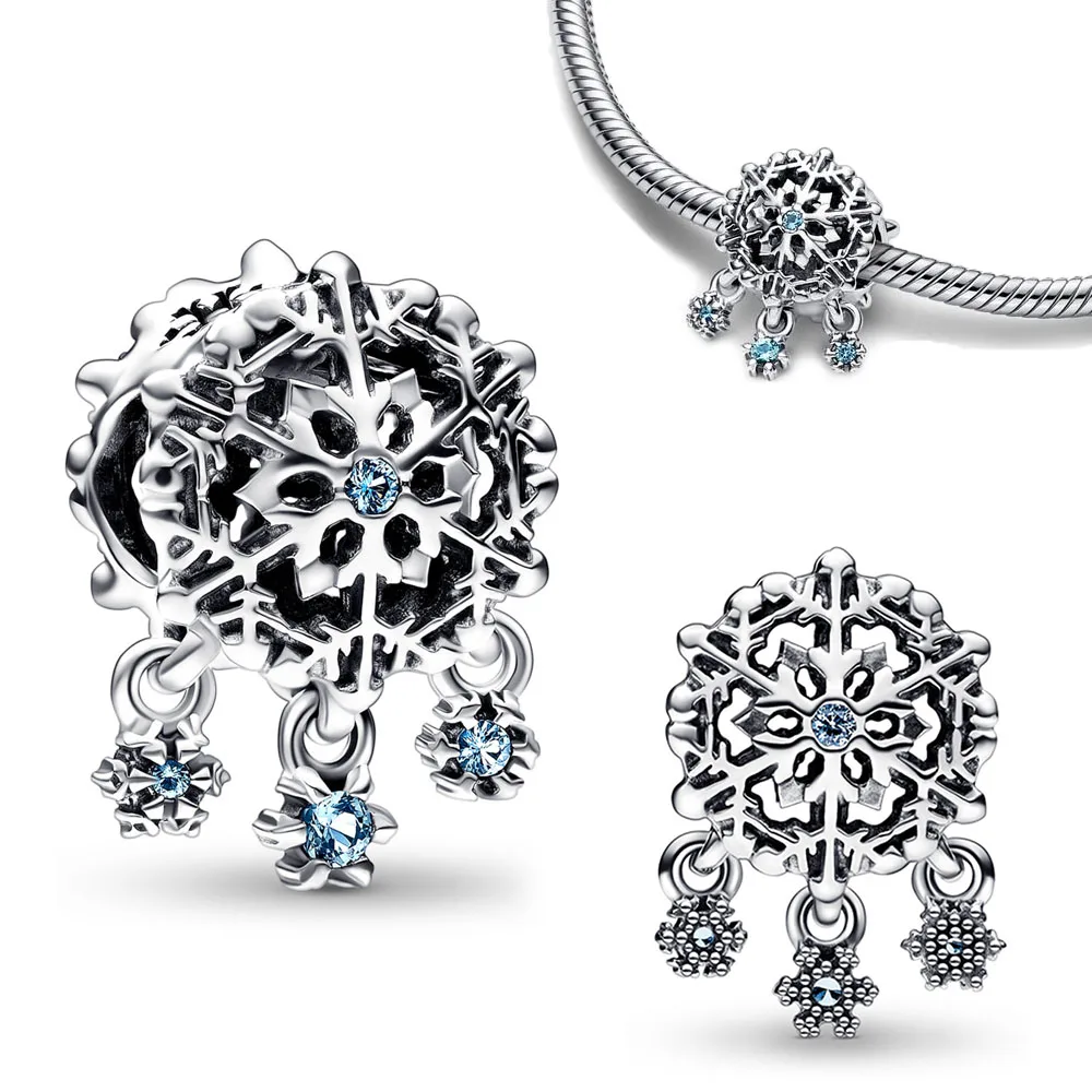 

Шарм-подвеска «Снежинка» из серебра 2022 пробы для браслета