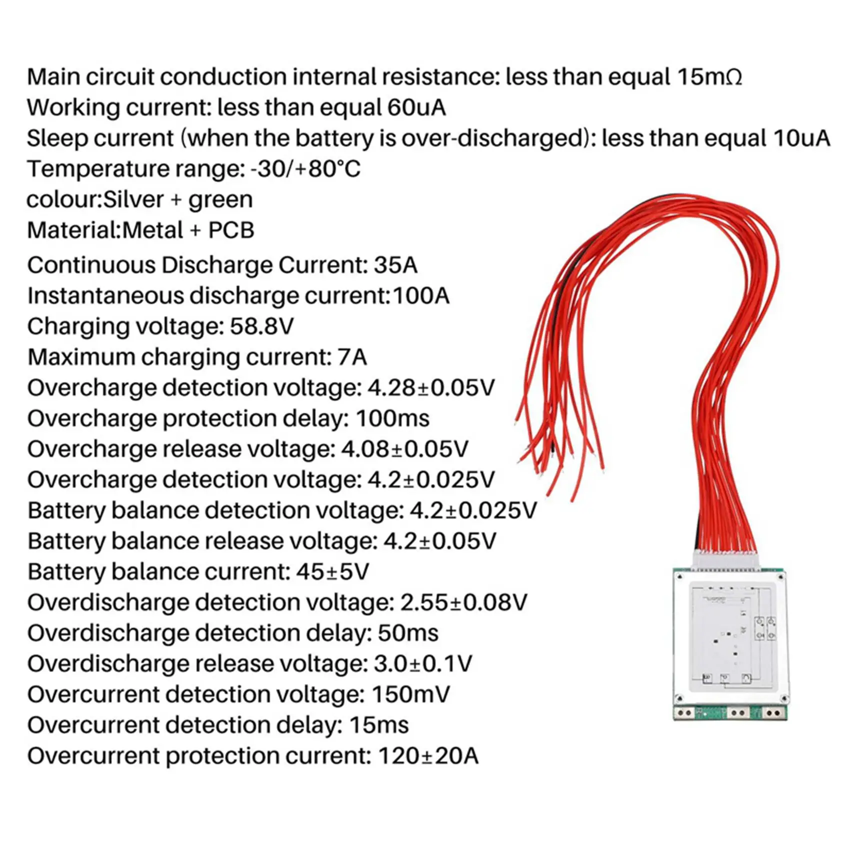 14S 52V 35A литий-ионная липолимерная плата защиты аккумулятора BMS PCB для электронного
