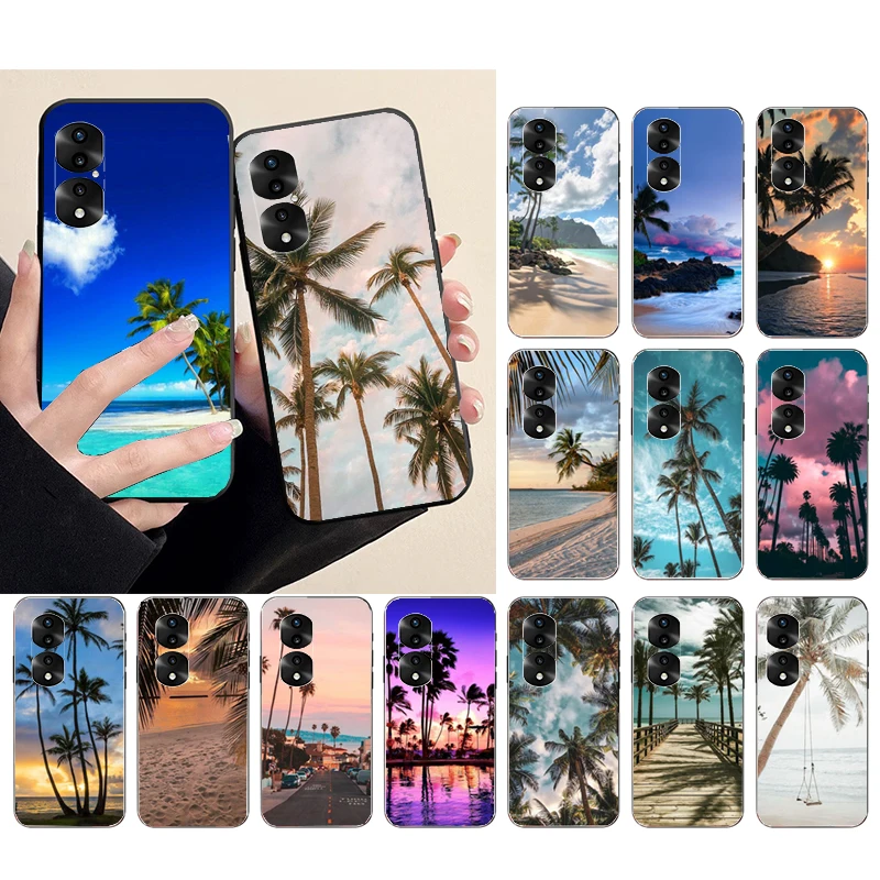 

Palm Tree Summer Beach Sea Phone Case for Huawei Honor X9 X8 X7 X6 70 50 60 Pro 10X 20 Lite 8A 8S 8X 9X 9A 9S 10i