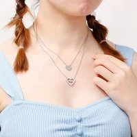18 k gold plated titanium steel small peach heart mother daughter double necklace 2022 for woman mothers day gift