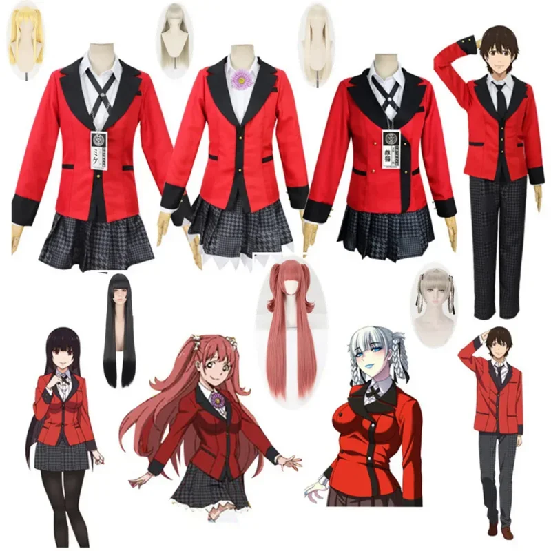 Cosbao Anime Kakegurui Yumeko Jabami Momobami Kirari Meari Saotome Yumemite Yumemi Cosplay Costume Suits Skirt Halloween Carniva