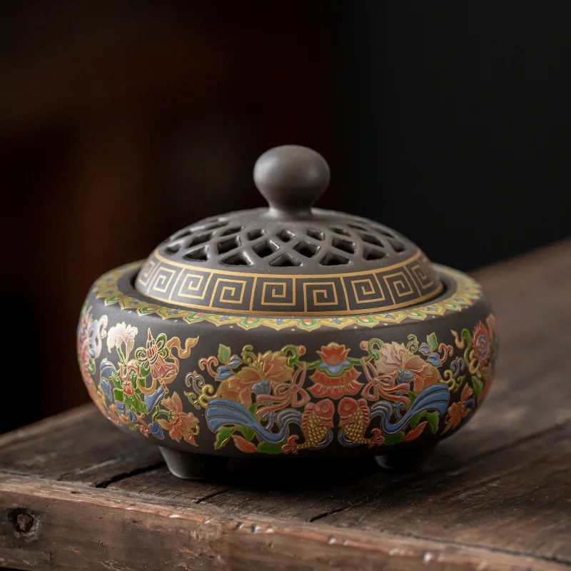 

Ceramics Incense Burner Stick Holder Buddhism Line Incense Plate Sandalwood Coil Base Temples Yoga Studios Home Decoration