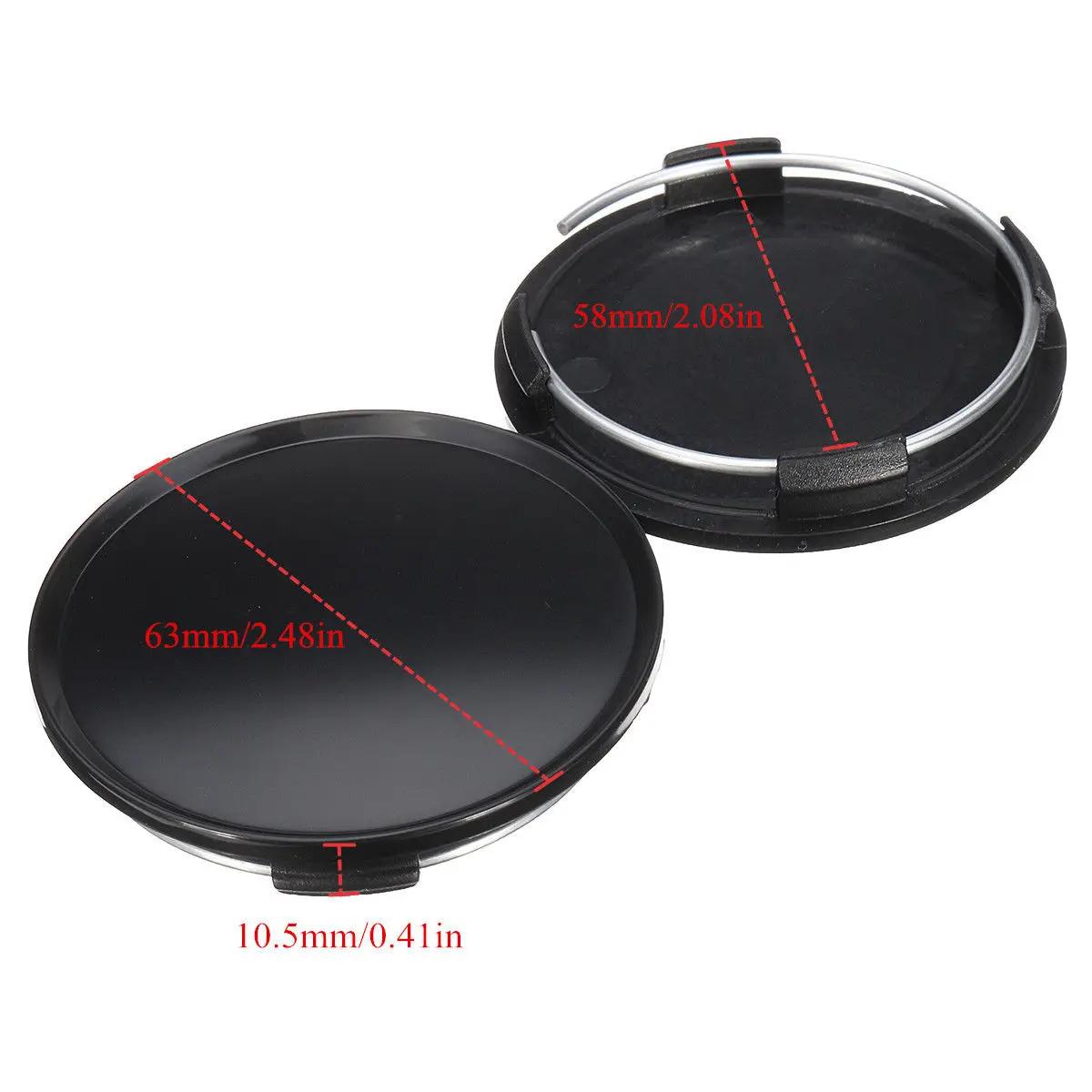 

4pcs Hub Center Covers 58mm ID Accesories Cap Car Chrome Decoration Kit