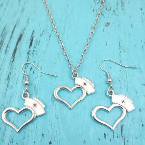 

New Products Hot Selling Fashion Trend Jewelry Creative Design Drip Oil Love Nurse Hat Necklace