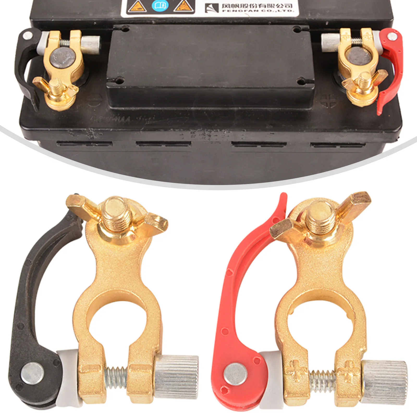 

1 Pair Automotive Car Top Post Battery Terminals Wire Cable Clamp Terminal Connectors For 12V UTV Boat Race Car Accessories
