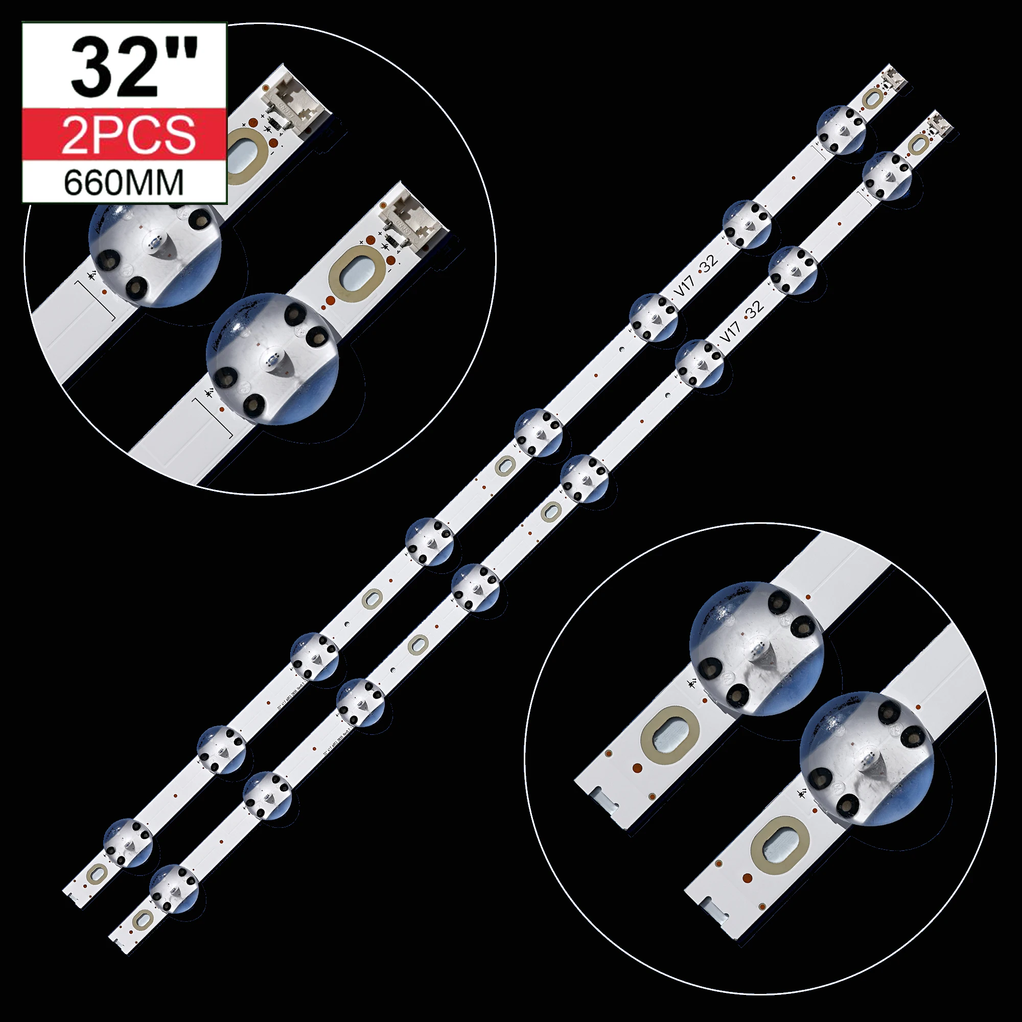 

Светодиодная лента для подсветки телевизора 32 дюйма, 2 шт./комплект, V17 32 ART3 2855 Rev0.3 1 V18 32, Светодиодная панель для телевизора LG 32LJ510U-ZA 32LJ510V LC320DXE