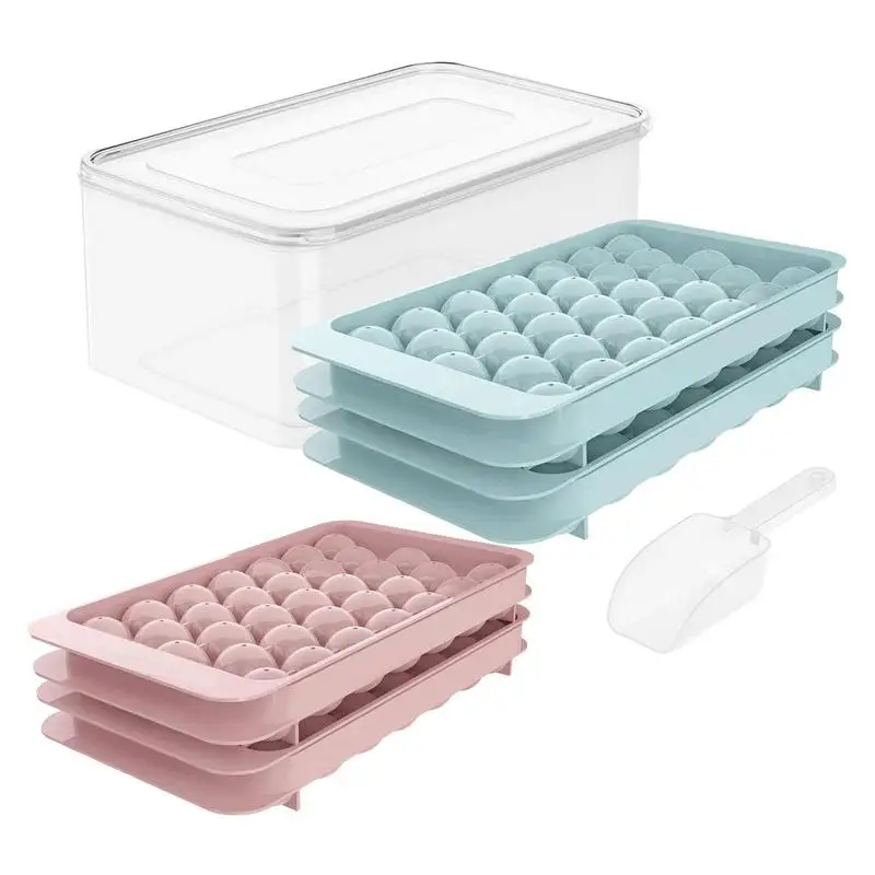 

Drinks Ice Cubes Mold Silicone 3 Round Ice Cube Trays Easy Release Ice Maker Round Shape Container Bar Kitchen Ice Accessories