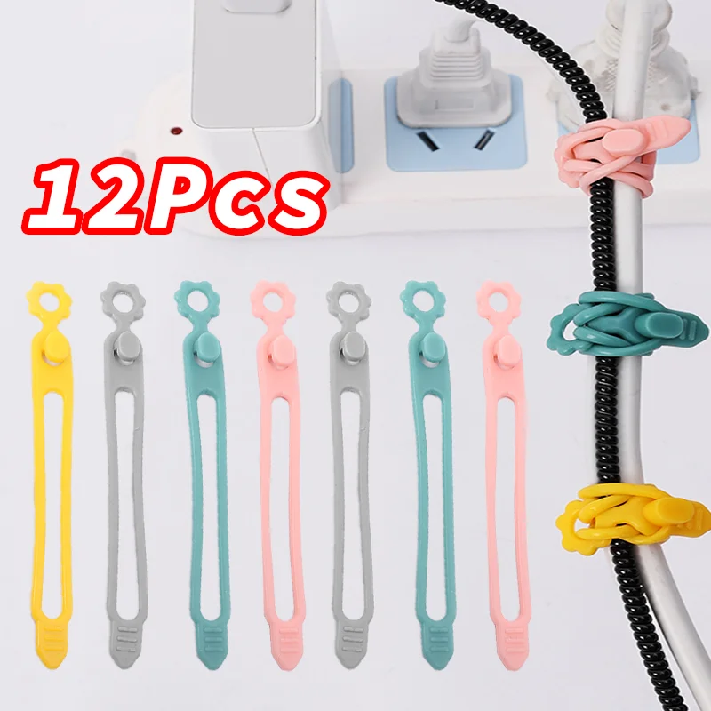 

Silicone Cable Straps Wire Organizer for Earphone Phone Charger Mouse Wires Reusable Fastening Cable Ties Cord Organizer Winder