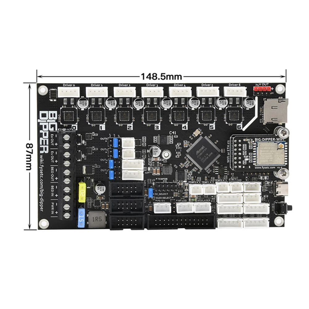 Материнская плата Big Dipper Duet 3 Mini 5 + с поддержкой Wi-Fi управления для 3D-принтера Voron BLV