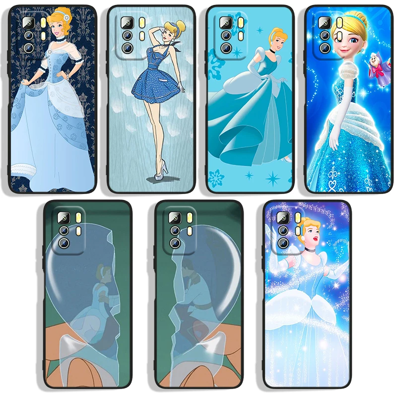 

Cinderella Phone Case For Xiaomi Redmi Note 10 10S 10T 10ProMax 11 11S 11T 11E Lite Pro 5G 4G Black Iuxury Silicone Back Soft