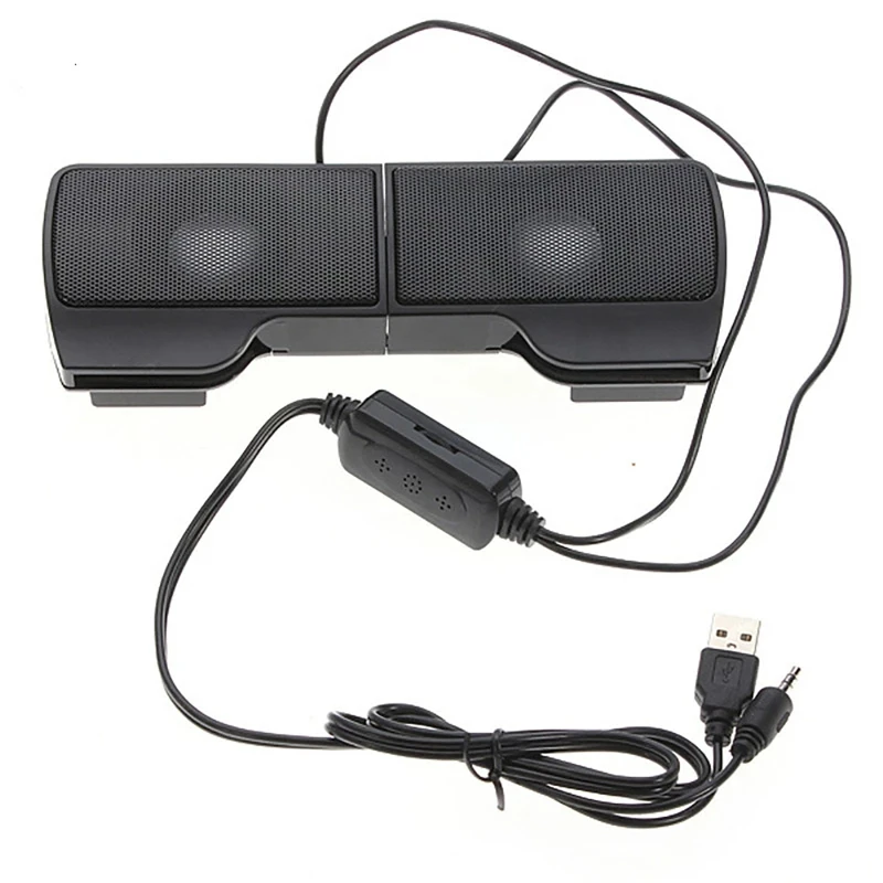 

1 Pair Mini Portable Clipon USB Stereo Speakers line Controller Soundbar for Laptop Mp3 Phone Music Player PC with Clip