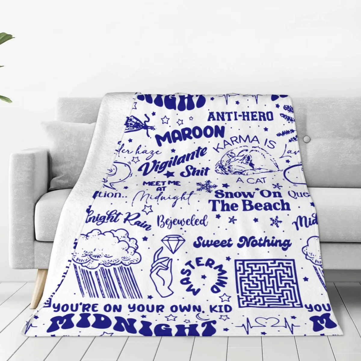 

Taylor Swiftie Midnights The Eras Tour Blankets Fleece Lightweight Throw Blankets for Bed Bedroom Quilt