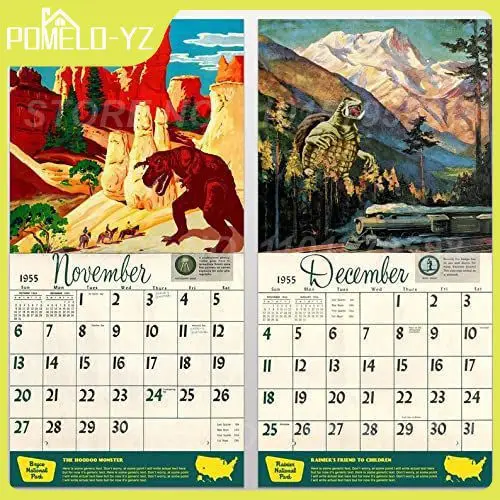 

Календарь монстров в национальном парке 2022-календарь на стену с чередующимися историями для дома, календари с животными для художественног...