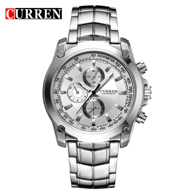 

CURREN Tag Brand Fashion Men Sport Analog Watches Men's Quartz Clock Male Casual Full Stainless Steel Military Wrist Watch