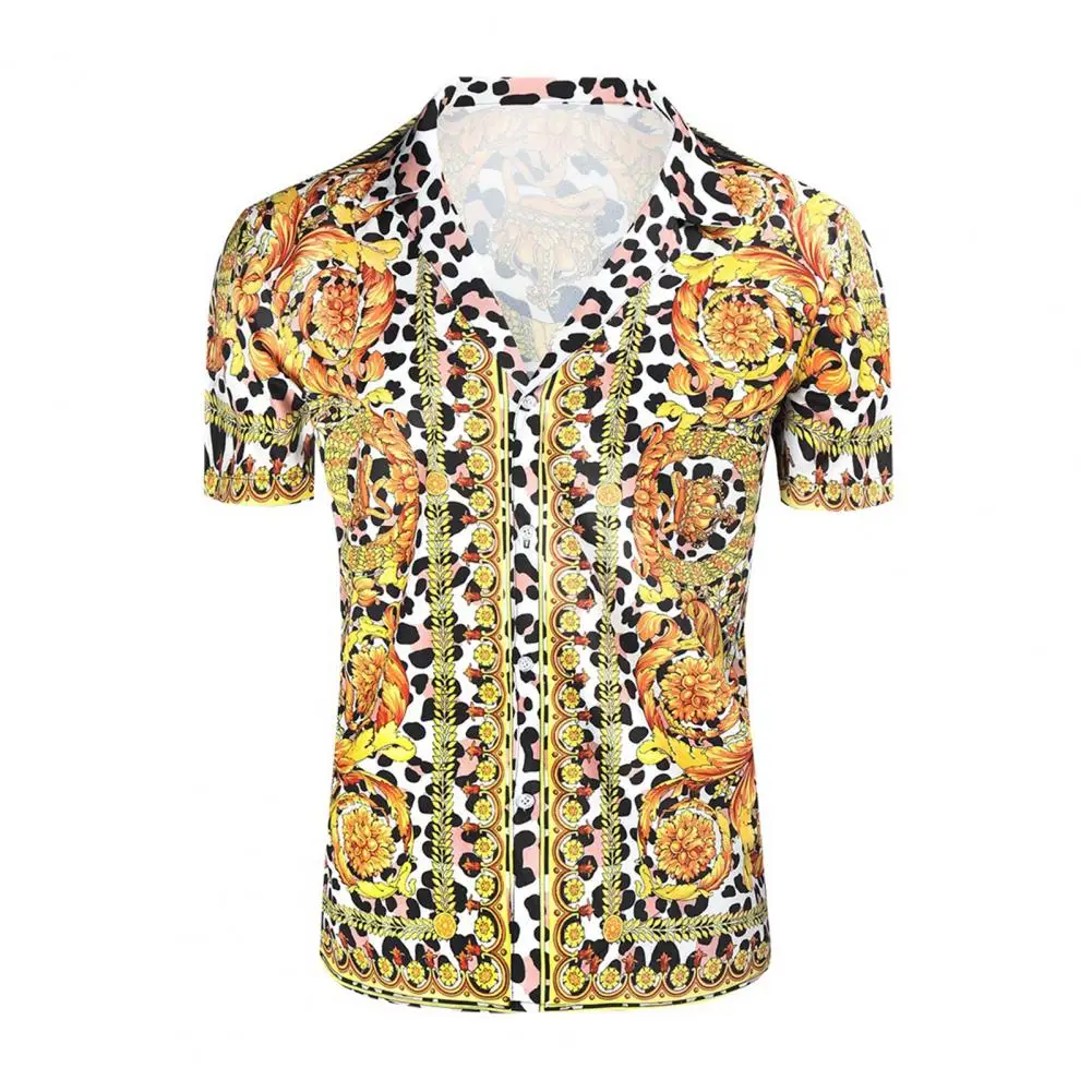 

Trendy Leopard Pattern Summer Shirt Men Shirt Soft Fabric Buttons