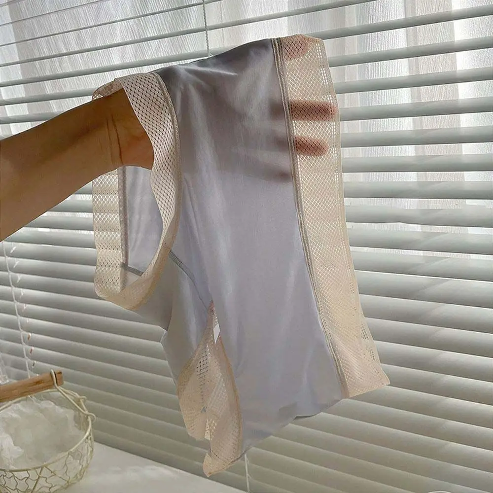 

Women Sexy Widen Waist Ice Silk Panties Seamless Comfortable Smooth Underwear Soft Breathable Cotton Crotch Elastic Briefs