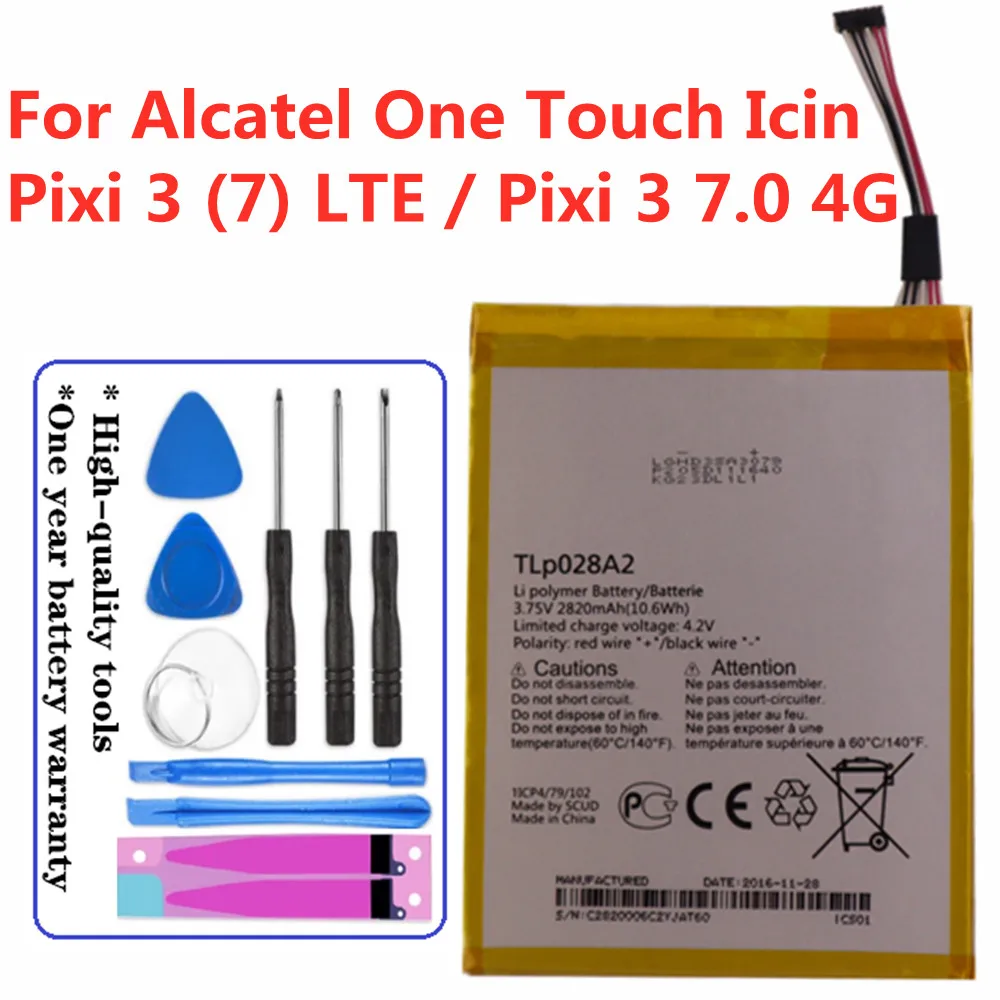 

Для Alcatel One Touch Icin One Touch Pixi 3 (7) LTE ( Pixi 3 7,0 4G ) HSABAT 0 Cycle аккумулятор для телефона 2820 мАч TLP028AD TLP028A2