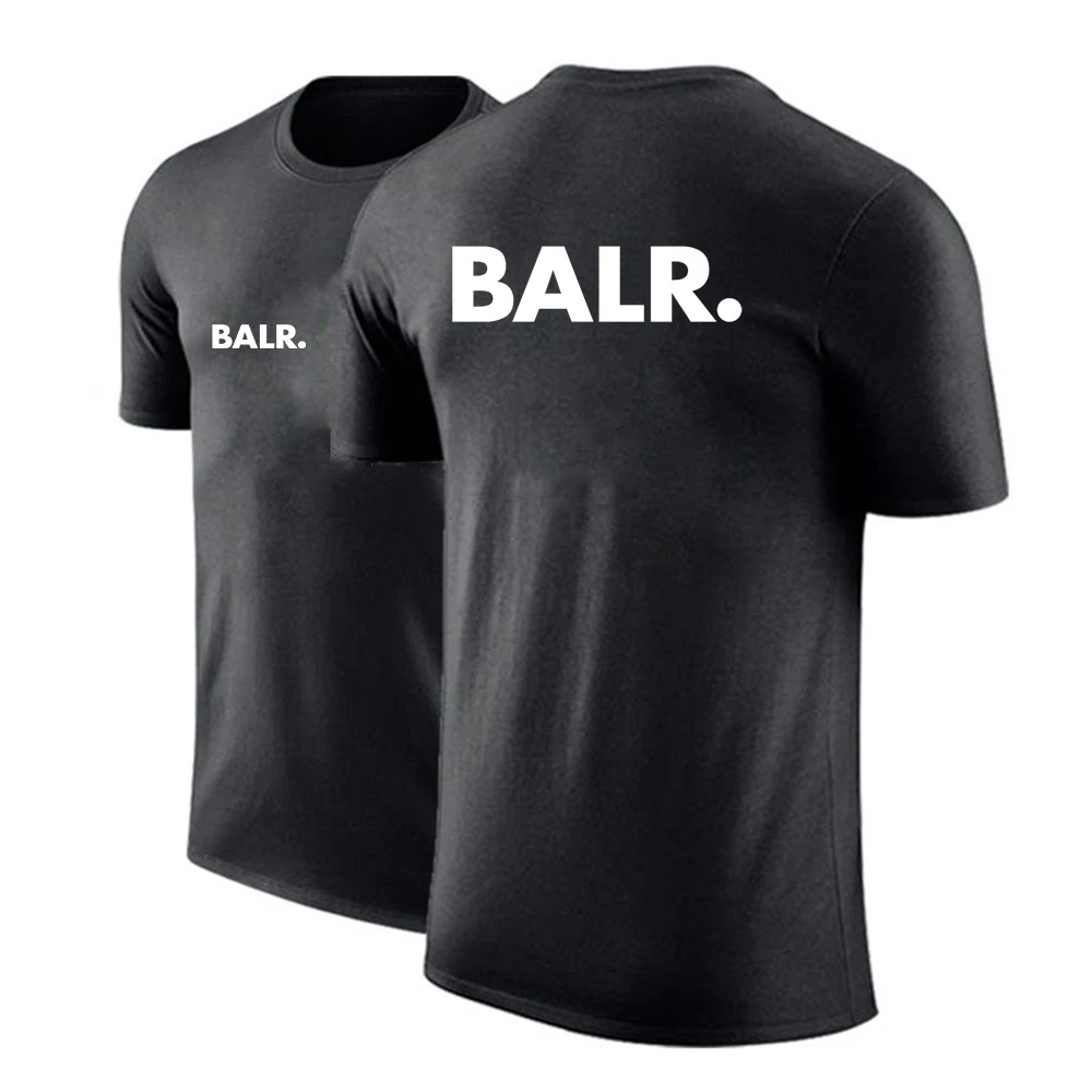 Футболка BALR мужская с круглым вырезом хлопковая Однотонная рубашка принтом и