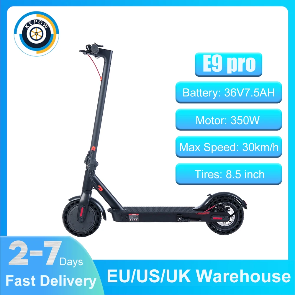 

Kepow E9 pro Electric Scooter App Control Foldable e scooter Adult Electric kick Scooter 36V 7.5Ah Battery 30km/h 350w EU stock