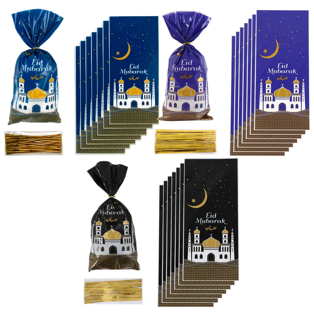 

25pcs Eid Mubarak Gift Bags Plastic Cookie Candy Packaging Bag Muslim Islamic Party Supplies Ramadan Kareem Decor 2023